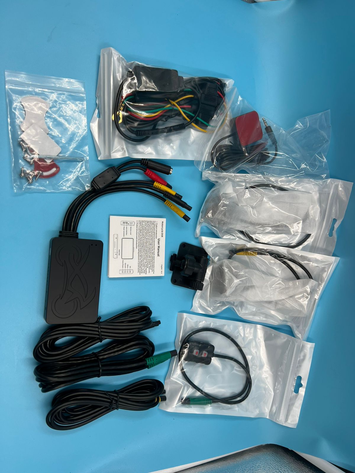 Geloo Cámara de tablero de motocicleta dual 1080P Dash Cam