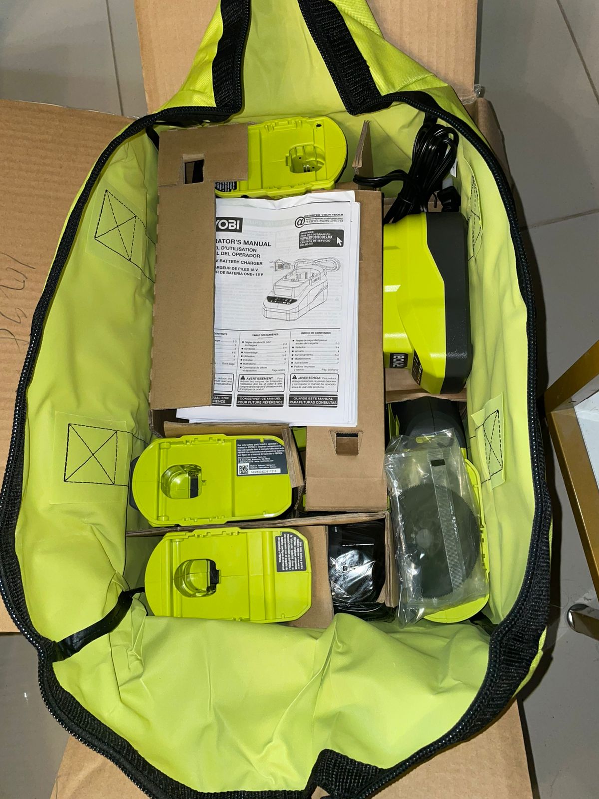 RYOBI ONE+ PCL1600K2 Kit combinado inalámbrico de 6 herramientas de 18 V.