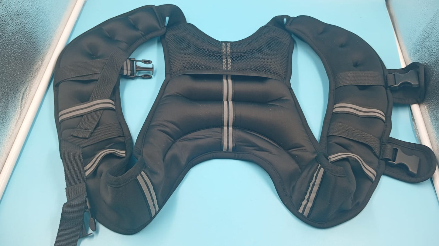 Chaleco con Peso, para ejercicio, 12LB, con Tiras Reflectantes.