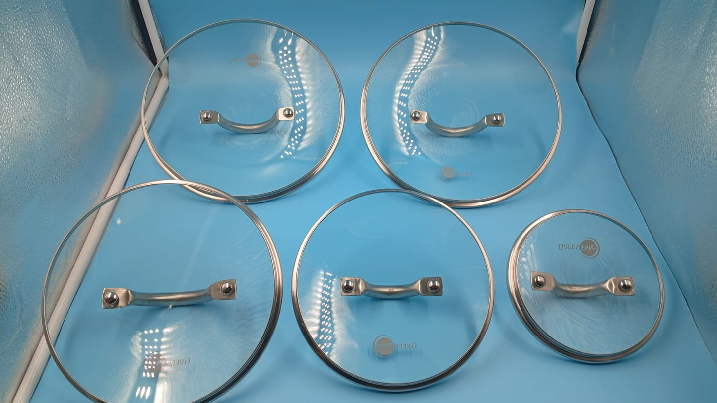 Juego de sartenes de cocina antiadherentes, 12 piezas, (DETALLE).