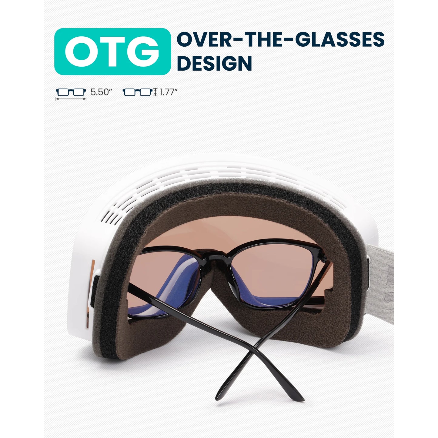 Gafas de esquí, Snower, antivaho para snowboard, protección UV.