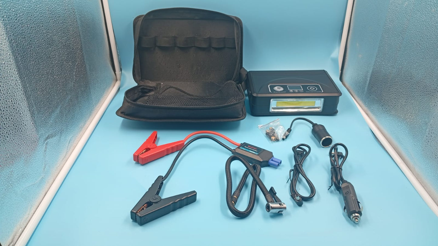 Arrancador de batería para coche con compresor de aire, (USADO).