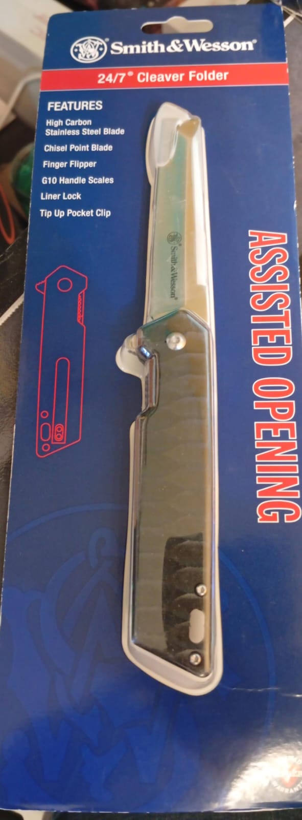 Smith & Wesson Cuchillo Plegable Ultra Deslizante, Stainless Steel.