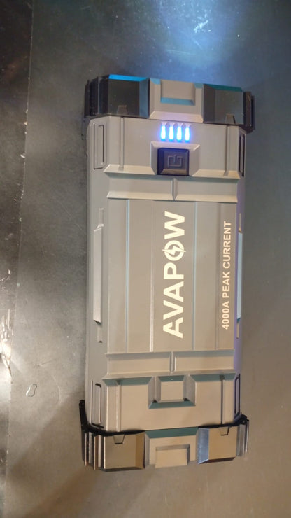 Arrancador de coche Avapow, portátil de 12 V con cables, 4000A.
