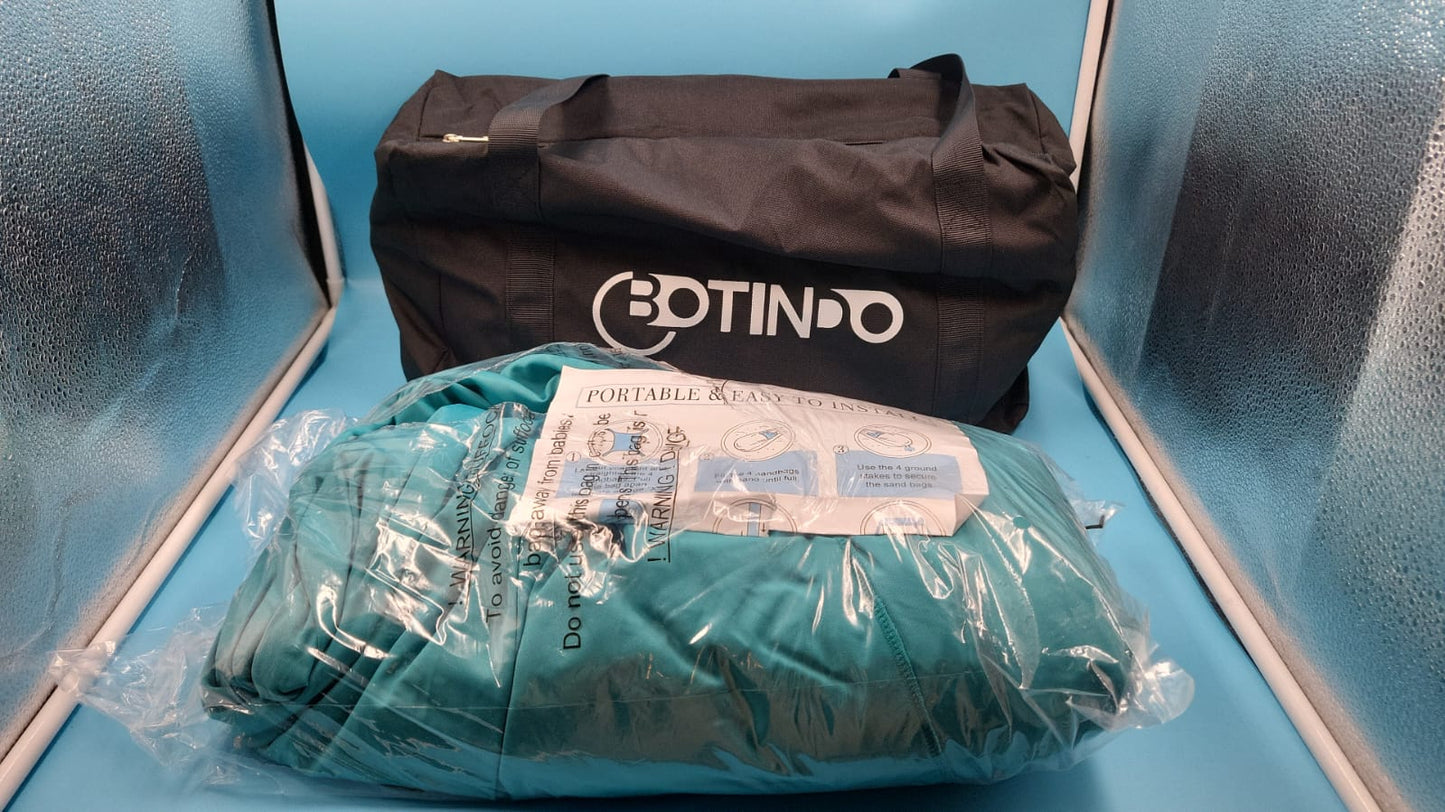 Tienda de playa familiar. Toldo y parasol plegable 3X3 SPF50. BOTINDO