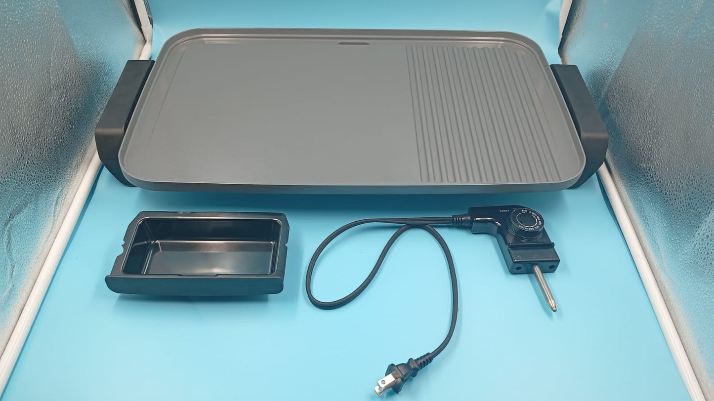 Plancha eléctrica de cerámica Mainstays, 30 x 50cm, antiadherente.