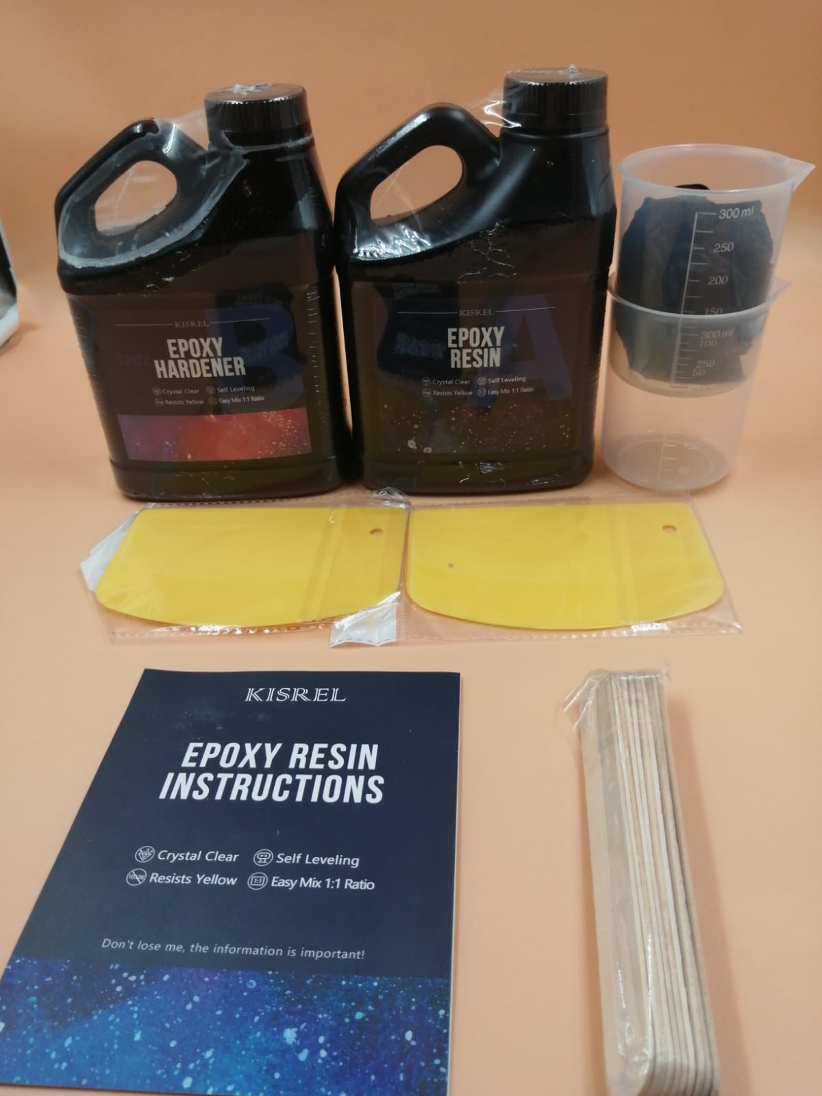 Kit resina epoxi transparente KISREL 16oz x 2