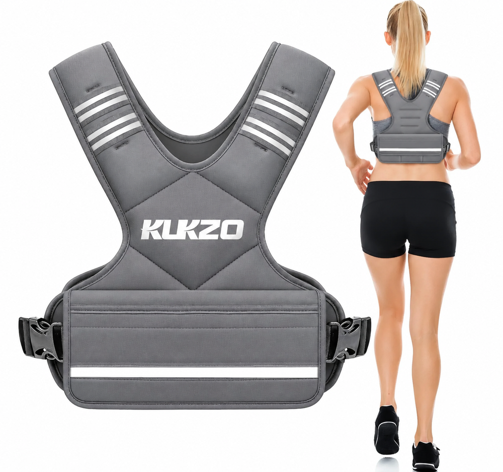 Chaleco Con Peso Ajustable Para Entrenamiento KUKZO Color Gris
