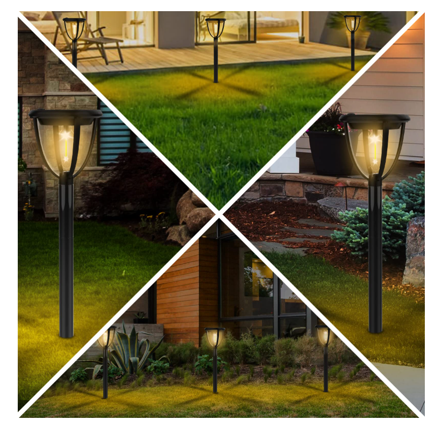 Luces solares para jardín Sidsys, 4Pack, con bombilla, impermeables.