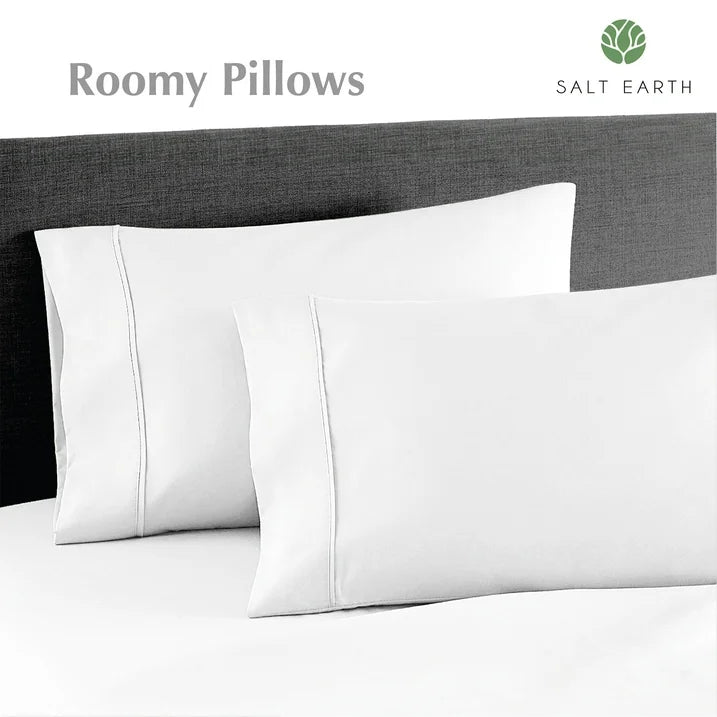 Juego de sábanas Salt Earth Queen de 4 piezas, 100 % algodón.