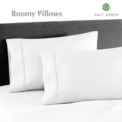 Juego de sábanas Salt Earth Queen de 4 piezas, 100 % algodón.