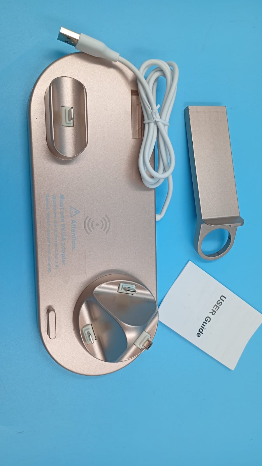 Estación de carga inalámbrica para múltiples dispositivos, Rosegold.