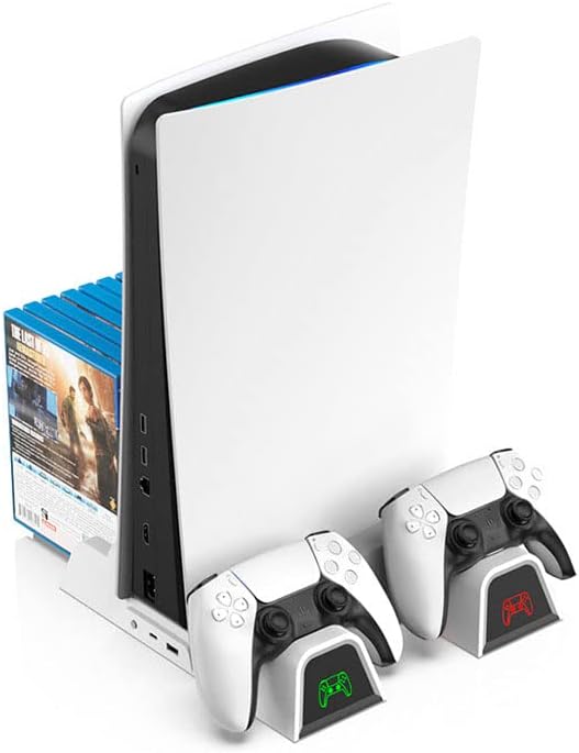 Estación de carga multifuncional para PS5 con LED.