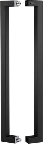 Manija de puerta retangular, acero inoxidable, negro matte.