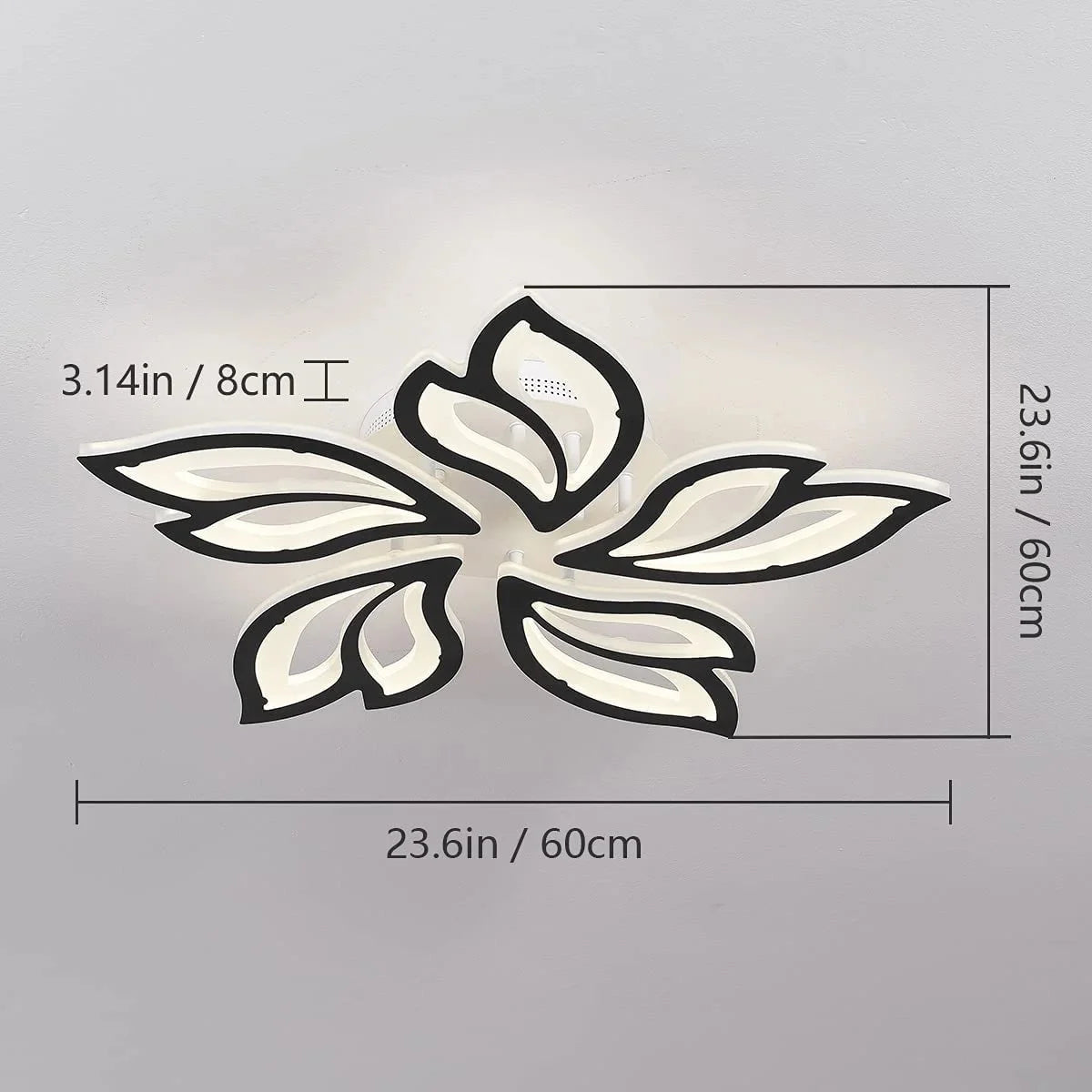 Lámpara de techo LED Garwarm, 60 W, regulable, color negro.