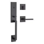 Kwikset Juego Cerradura y Manija Negro Mate Exterior
