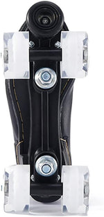 Patines de ruedas para mujer, de piel artificial, ajustables, doble fila, 4 ruedas