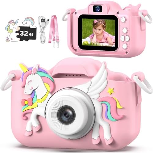 Juguete cámara para niños 1080P HD unicornio