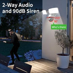 Cámara de seguridad con reflector PTZ de 360°, HD 1080P, Sirena.
