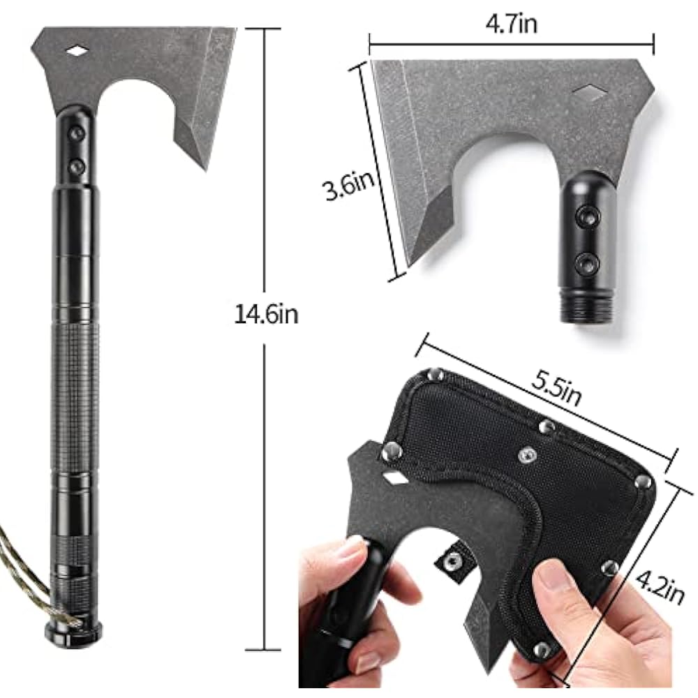 Hacha táctica de supervivencia para campamento, multifunción.