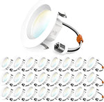 Luces LED empotrables de 4",  660 LM, 11 W  27k-5k Sunco 24 pack