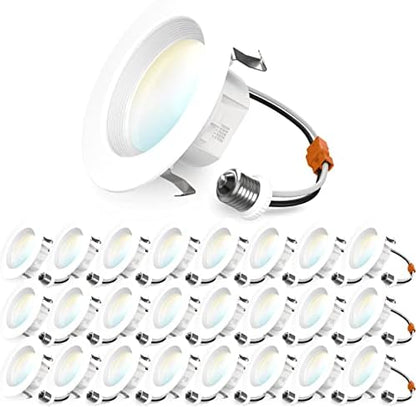 Luces LED empotrables de 4",  660 LM, 11 W  27k-5k Sunco 24 pack