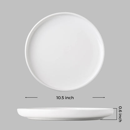 Platos de Cerámica 10.5” AmorArc 6pz Blancos Resistentes