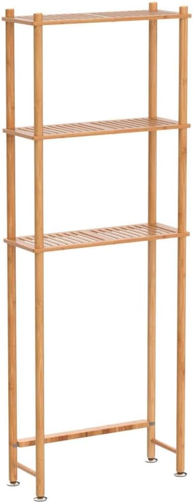 Estante de almacenamiento sobre el inodoro, de bambú, 3 niveles.