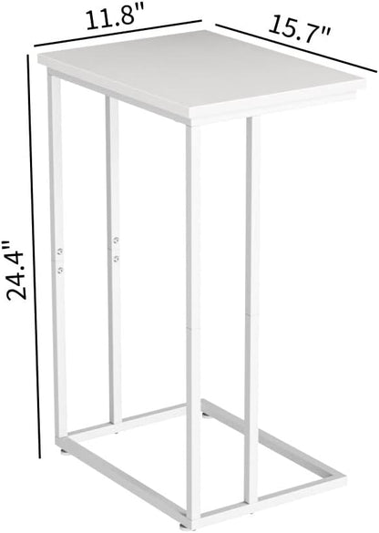 Mesa Lateral En C Innerjoin Para Sofá Blanca Industrial
