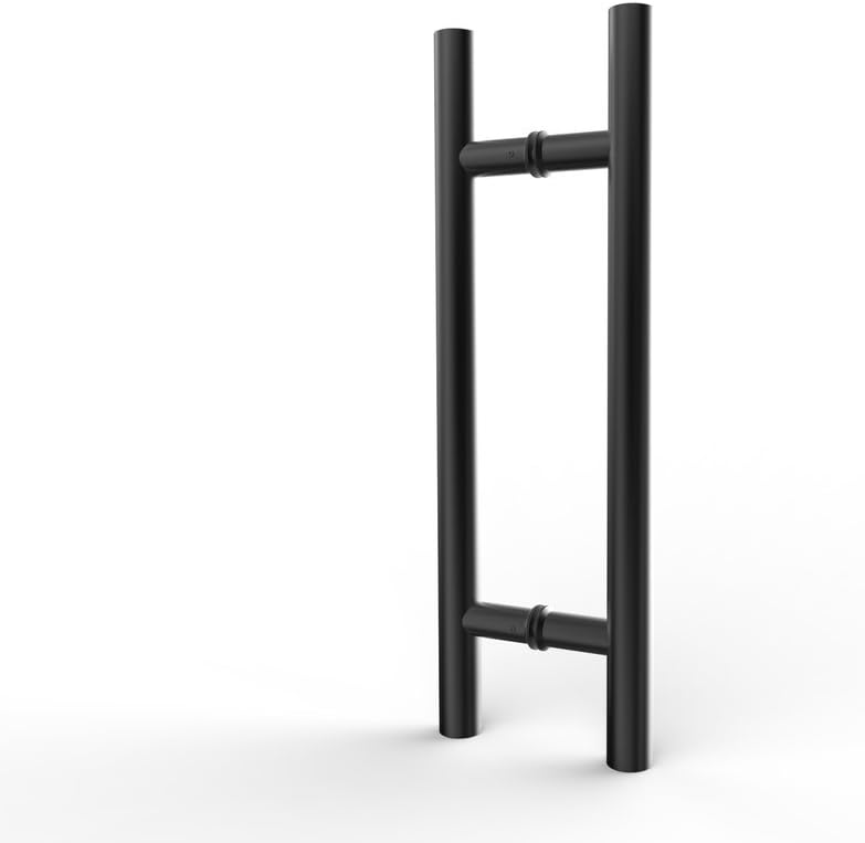 Manija de puerta de acero inoxidable, 48", acabado negro mate.