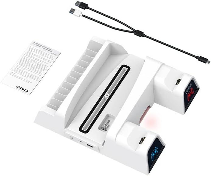 Estación de carga multifuncional para PS5 con LED.