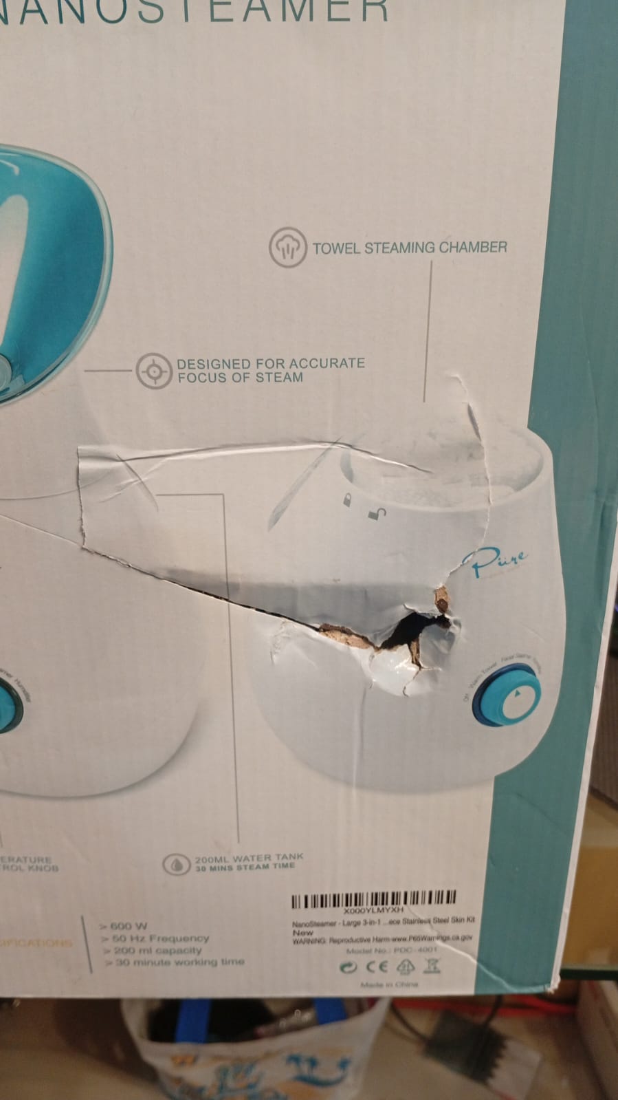 Vaporizador facial iónico Nanosteamer, calidad de spa, Pure Azul.