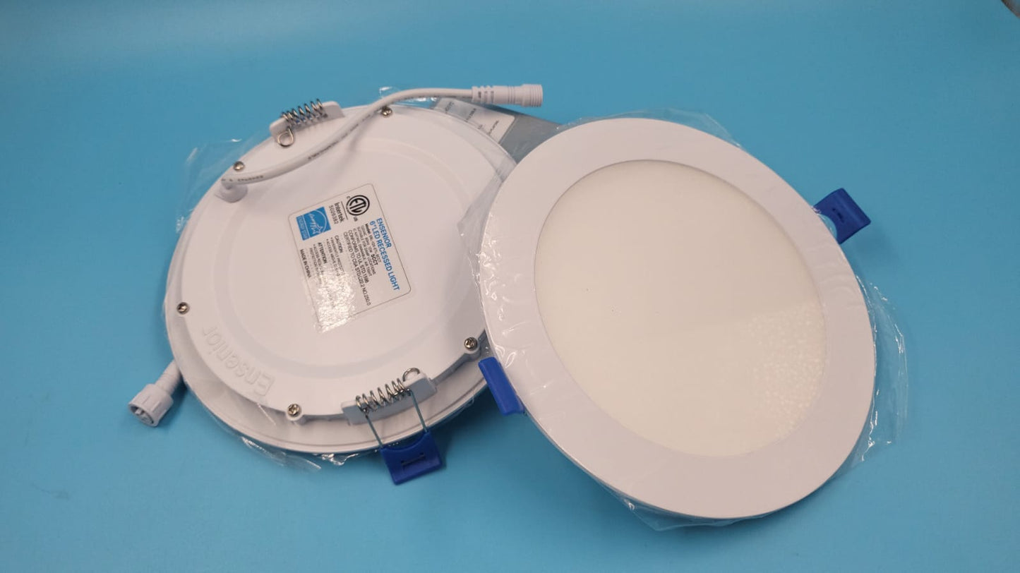 Luces LED empotrables de 6 ", regulable, 4000 K blanco frío. 12 PACK Ensenior