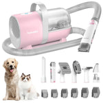 Kit de aseo para mascotas Homeika H017, Aspiradora y cortadora Rosa