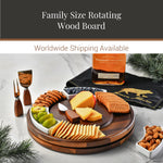 Tabla giratoria de madera de acacia para quesos, Shanikhome