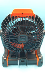 Ventilador portátil, con luz, recargable, entrada USB, regulable.