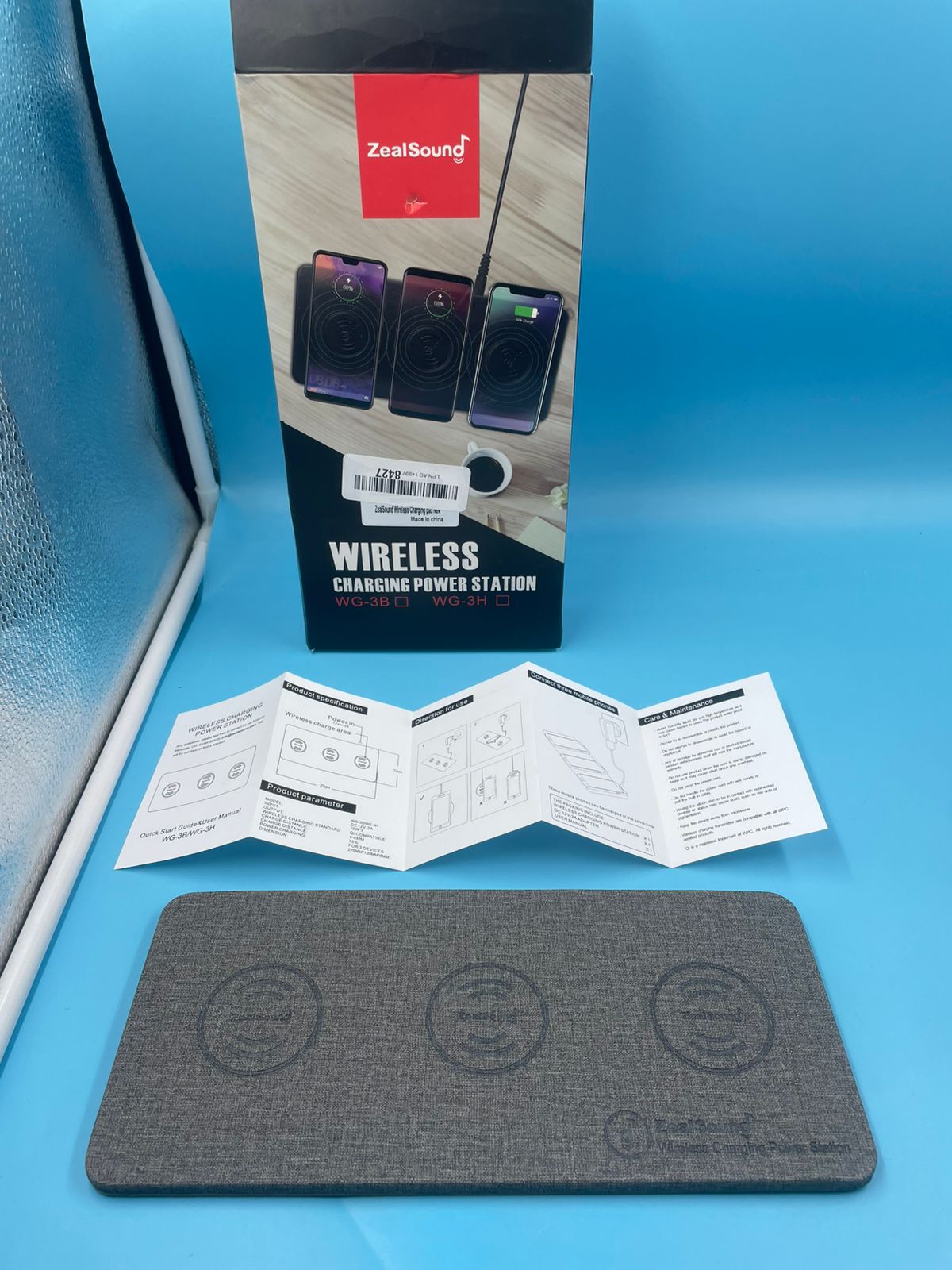 ZealSound Cargador inalámbrico Triple, Almohadilla de Carga inalámbrica con certificación.