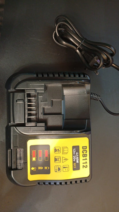 Kit de 2 baterías DCB120 de 3.0 A con cargador, compatible Dewalt.