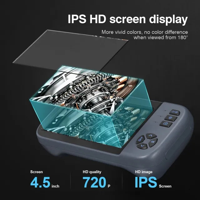 Cámara endoscópica portátil IPS 451 de 4,5", Dual Lens.