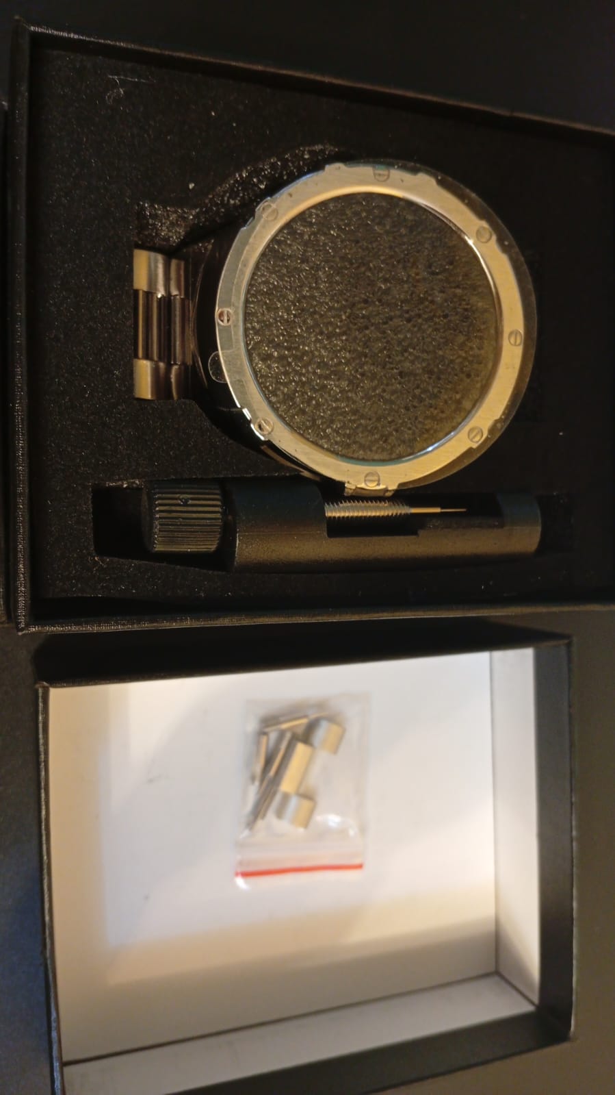 Funda y correas para reloj de acero inoxidable, ajustable, 44mm.