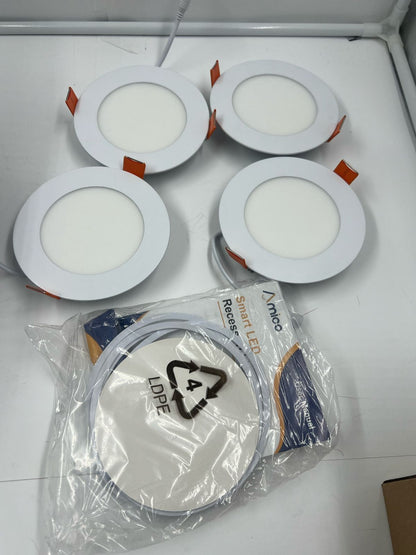 Amico Paquete de 4 luces LED empotrables 4"