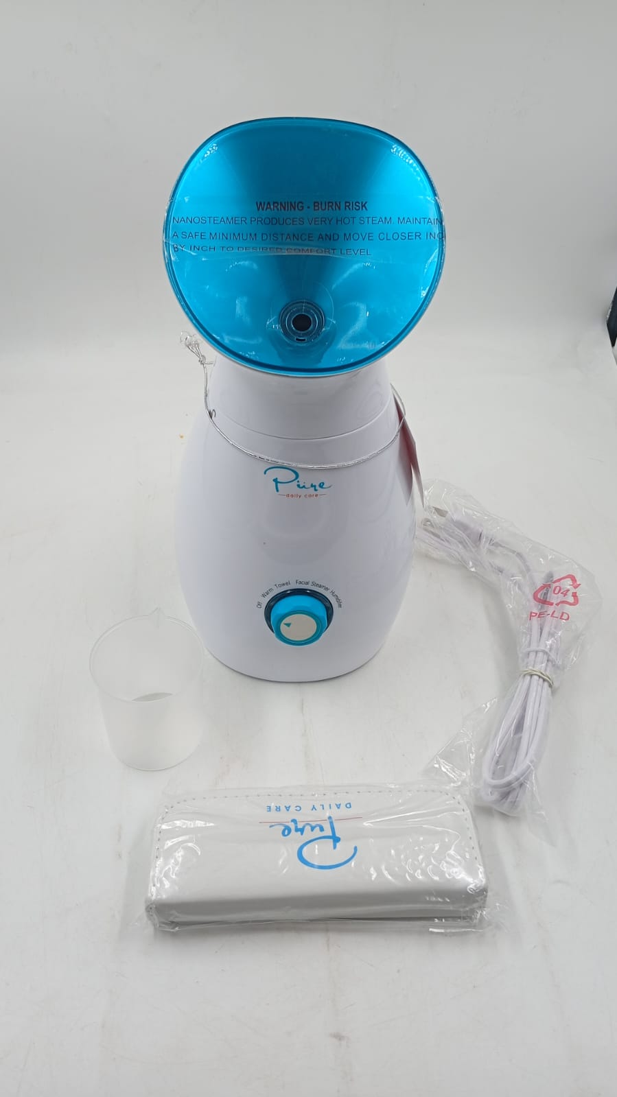 Vaporizador facial iónico Nanosteamer, calidad de spa, Pure Azul.