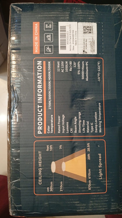 Luces LED empotrables Amico de 6 pulgadas con caja, 24 pack