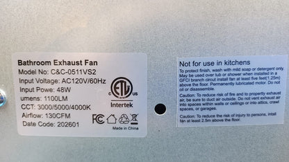 Extractor de baño Fitop con luz, 1100 lúmenes, para montaje en techo.