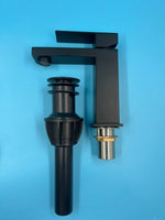 Grifo para lavabo de baño Vsunhoo negro mate con desagüe