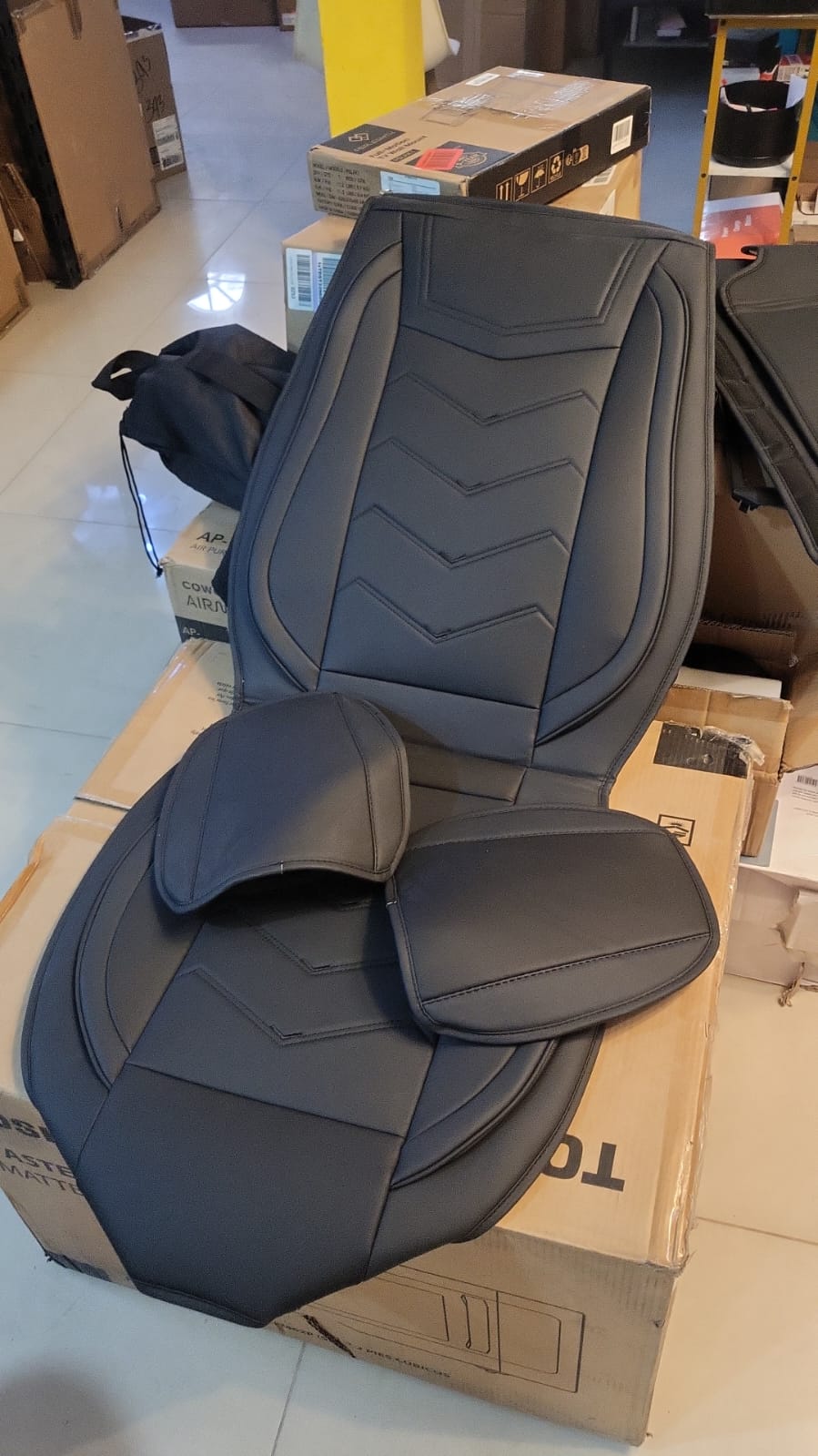 Funda de Asiento de Cuero para Acura TLX 2021 todo negro.