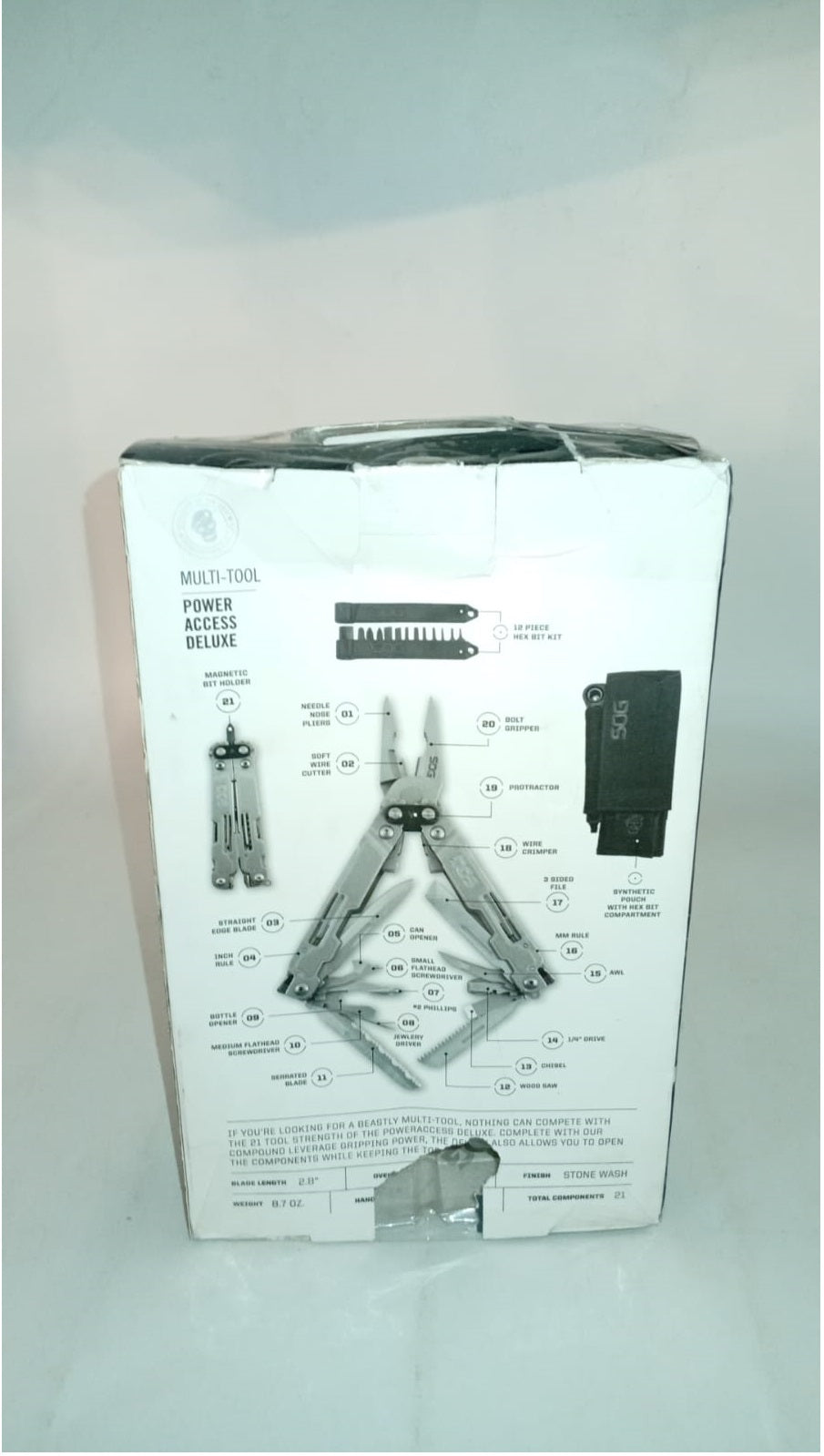 Multiherramienta De Acero Inoxidable, Sog, Estuche Y Puntas.