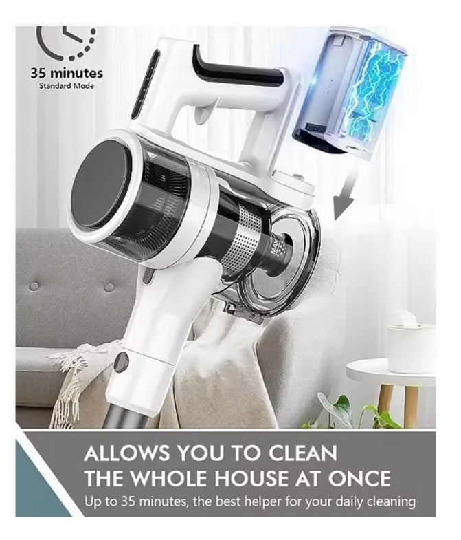Aspiradora vertical inalámbrica de 2200 MAh, 2 modos ajustables
