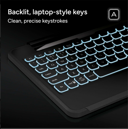 Funda con Teclado, Super Resistente para iPad, 9-8-7th Gen.
