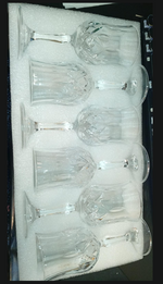 Juego de 12 copas de cristal cortado, para vino de 7.75 oz.(DETALLE)